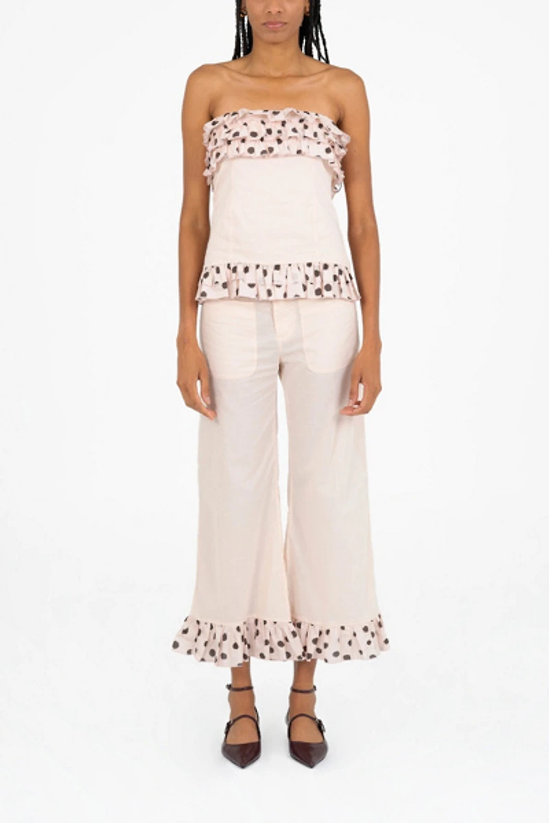 Carmen Says Noctis Beige Polka Dot Print Pants