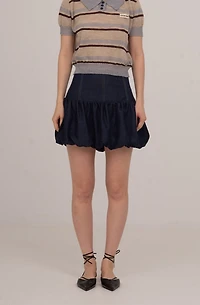 Carmen Says Denim Fawn Balloon Mini Skirt