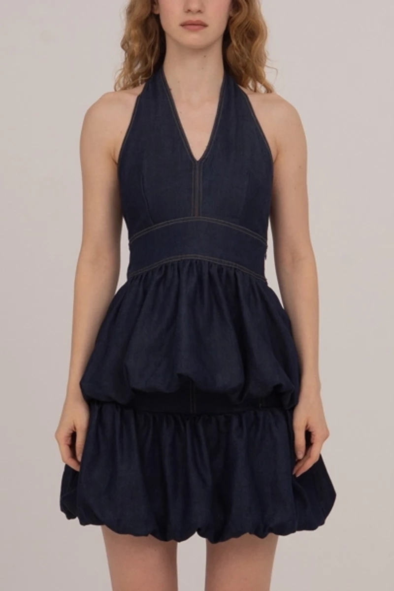 Carmen Says Denim Fawn Balloon Mini Skirt