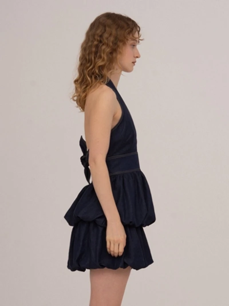 Carmen Says Denim Fawn Balloon Halter Top