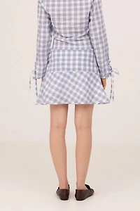 Carmen Says Commute Plaid Blue Mini Skirt
