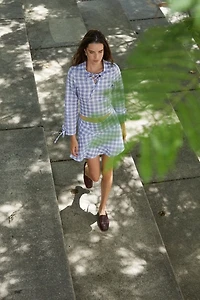 Carmen Says Commute Plaid Blue Mini Skirt