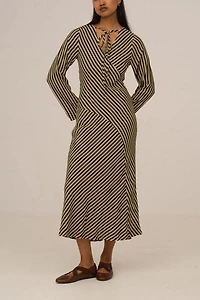 Carmen Says Pebble Striped Midi Dress
