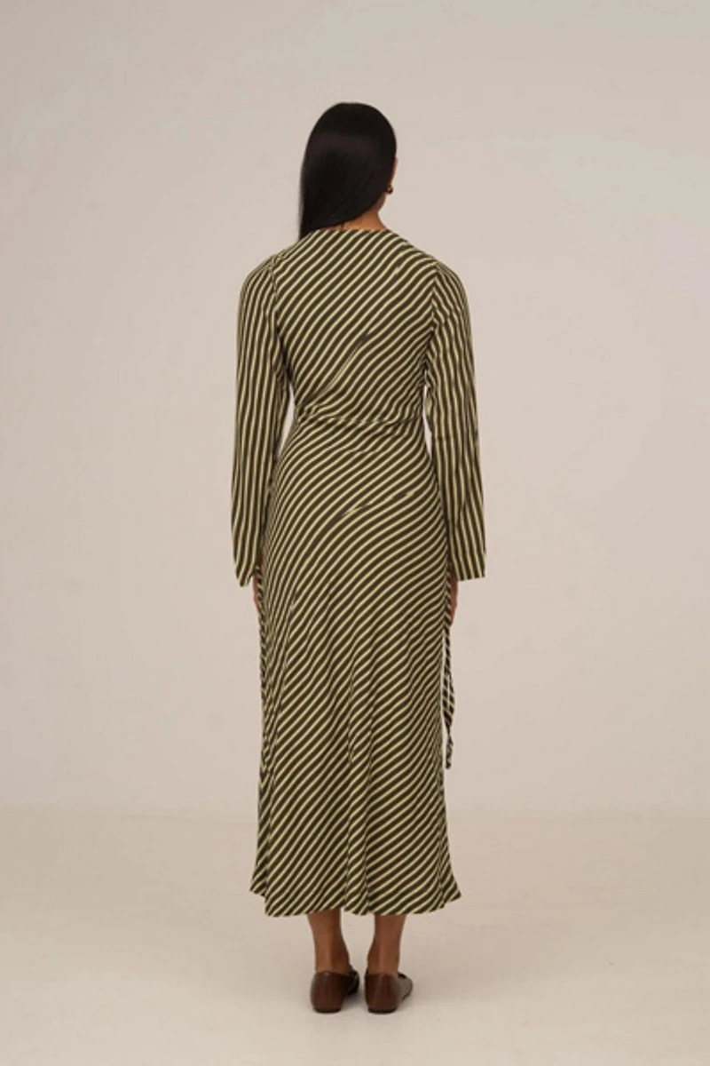 Carmen Says Pebble Striped Midi Dress