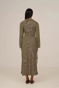 Carmen Says Pebble Striped Midi Dress