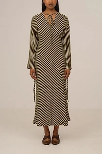 Carmen Says Pebble Striped Midi Dress