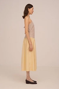 Carmen Says Strawberry Crush Pink Striped Midi Dress