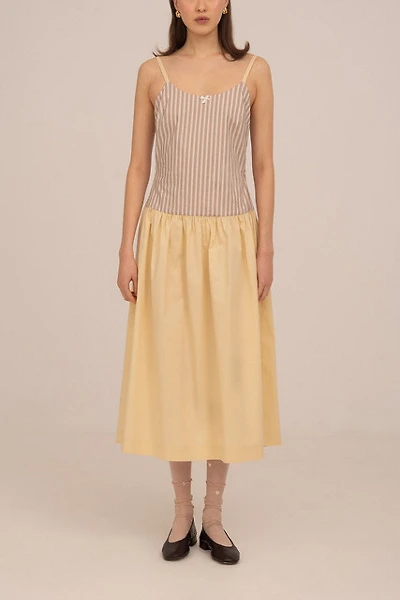 Carmen Says Strawberry Crush Pink Striped Midi Dress
