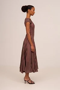 Carmen Says Striped Honour  Print Occasion Dress