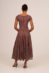 Carmen Says Striped Honour  Print Occasion Dress