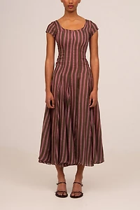 Carmen Says Striped Honour  Print Occasion Dress
