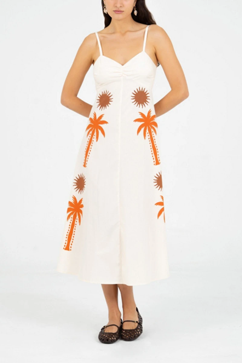 Carmen Says Lux Palm-Printed Dress