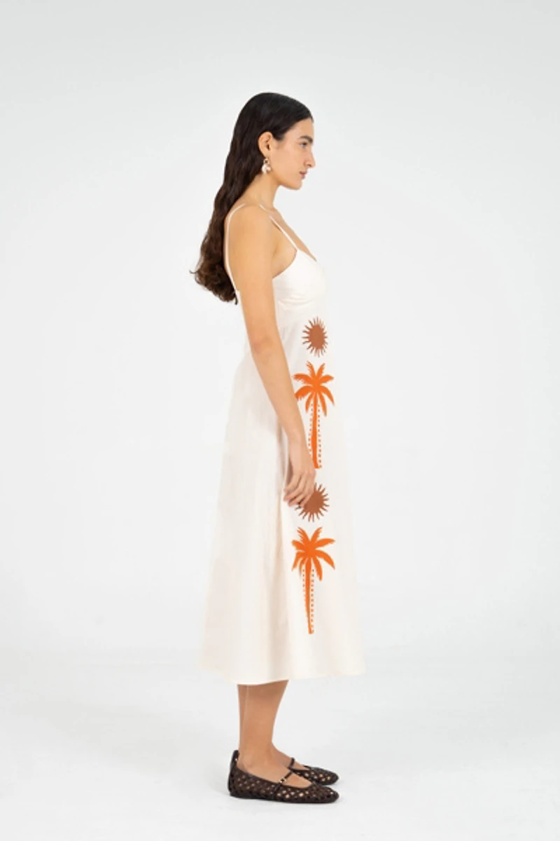 Carmen Says Lux Palm-Printed Dress