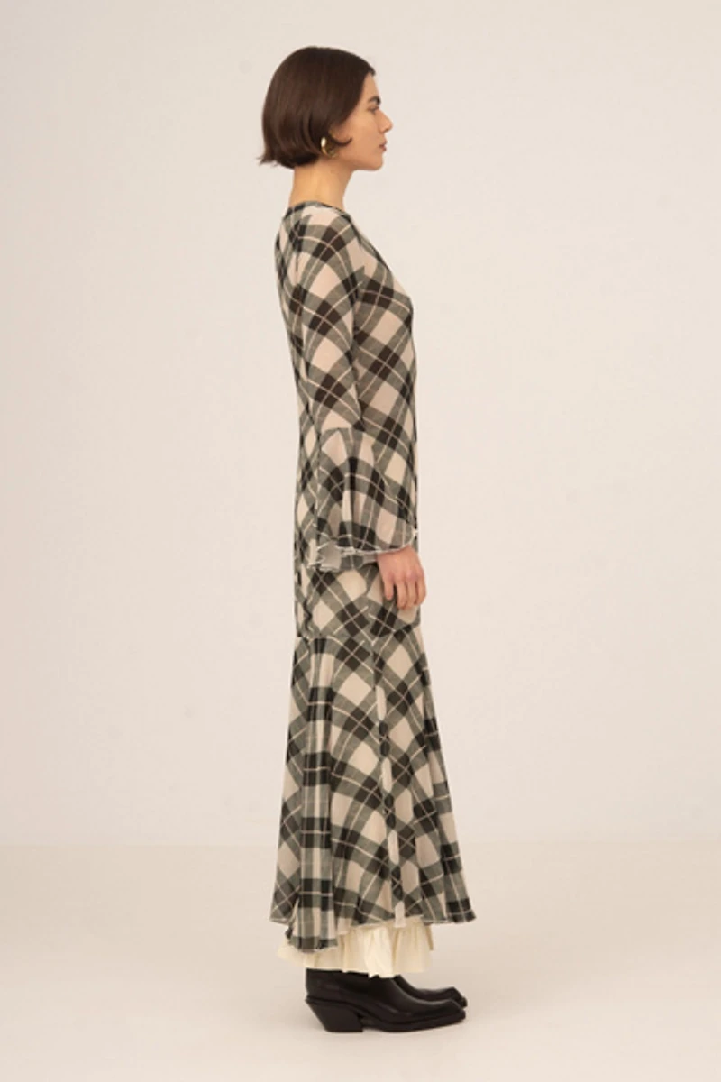 Carmen Says Classic Argyle-Inspired Geometric Print Jester Dress