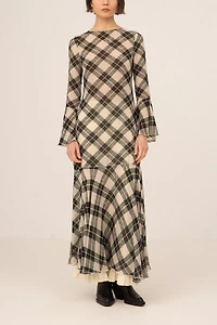 Carmen Says Classic Argyle-Inspired Geometric Print Jester Dress