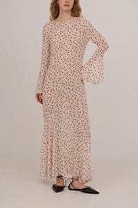 Carmen Says Peach Polka Dot Print Jester Dress