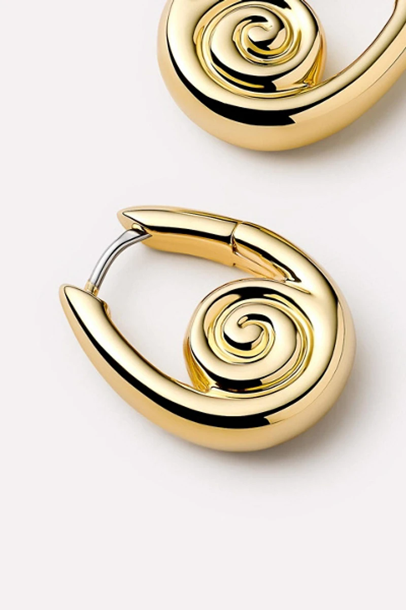 Ana Luisa Ariel Hoops Gold Statement Earrings