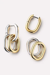 Ana Luisa Ash Double Two Tone Links Drop Earrings