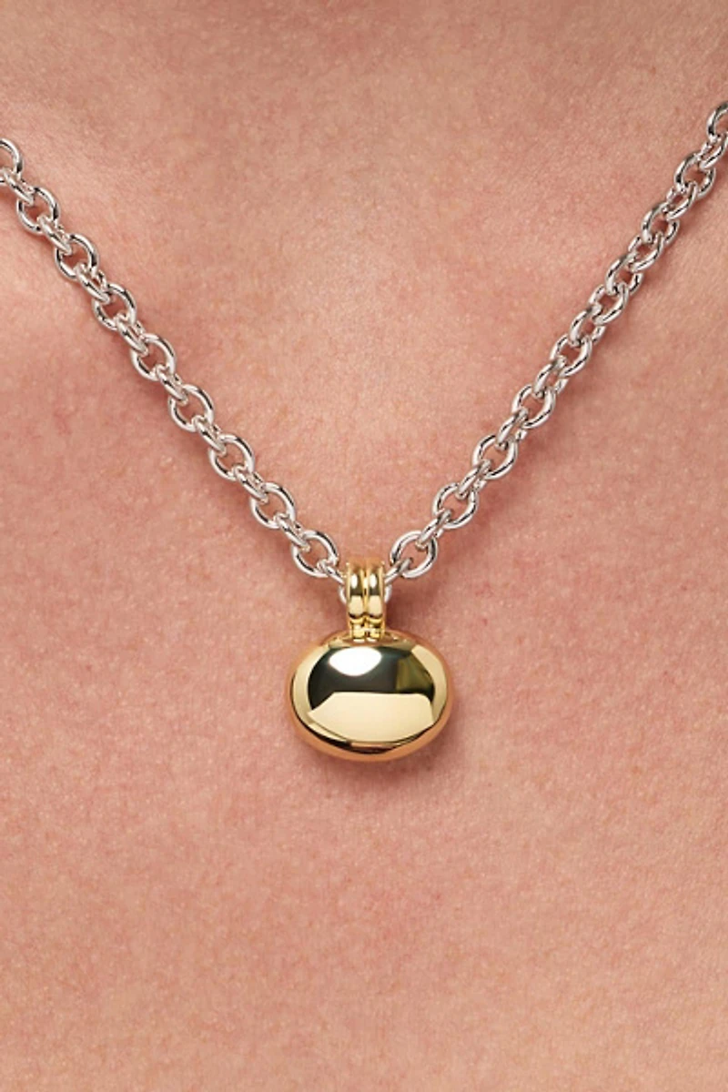 Ana Luisa Pebble Statement Two Tone Pendant Necklace
