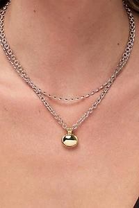 Ana Luisa Pebble Statement Two Tone Pendant Necklace