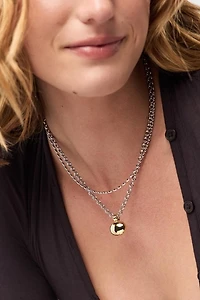 Ana Luisa Pebble Statement Two Tone Pendant Necklace