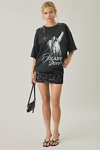 Hilary Duff Graphic Oversized T-Shirt Dress
