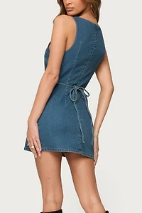 Edikted Zurey Stretchy Denim Romper