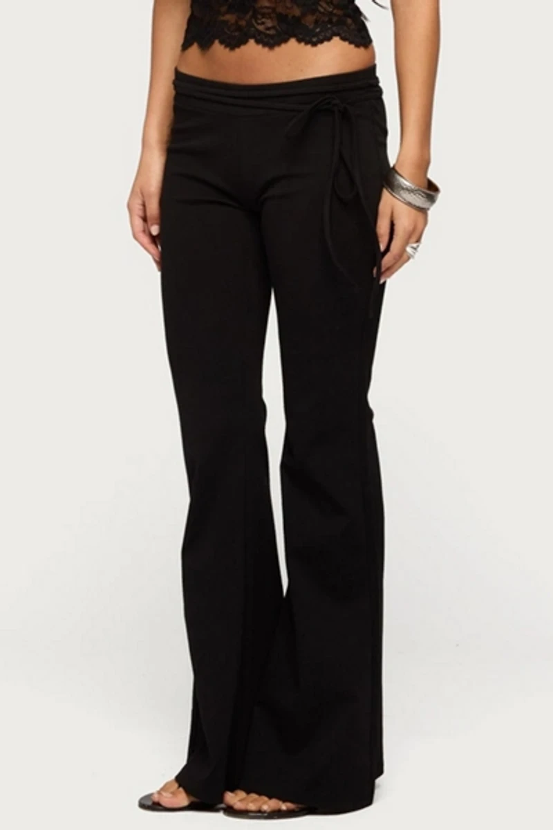 Edikted Junipar Waist Tie Flared Pants