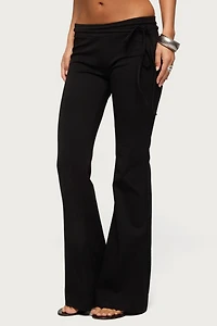 Edikted Junipar Waist Tie Flared Pants