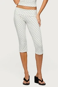 Edikted Eloisa Polka Dot Foldover Capri Pants