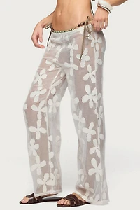 Edikted Candace Floral Texured Sheer Pants