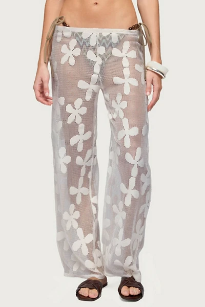Edikted Candace Floral Texured Sheer Pants