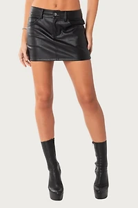 Edikted Maya Faux Leather Mini Skirt