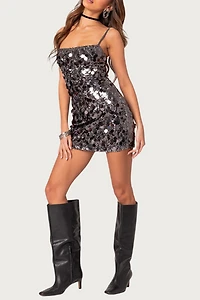 Edikted Bring The Sparkle Sequin Mini Dress