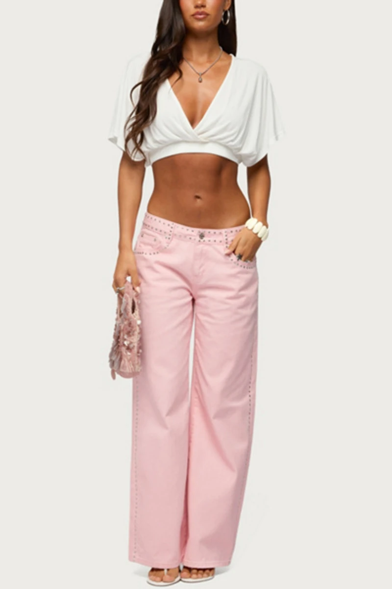 Edikted Candela V Neck Crop Top