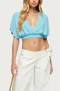 Edikted Candela V Neck Crop Top