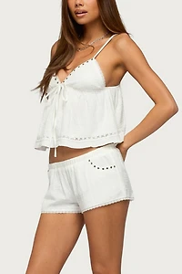 Edikted Kaydee Studded Textured Woven Shorts