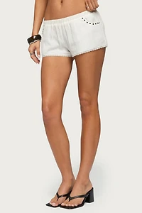 Edikted Kaydee Studded Textured Woven Shorts