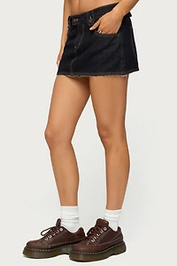 Edikted Noura Denim Mini Skirt