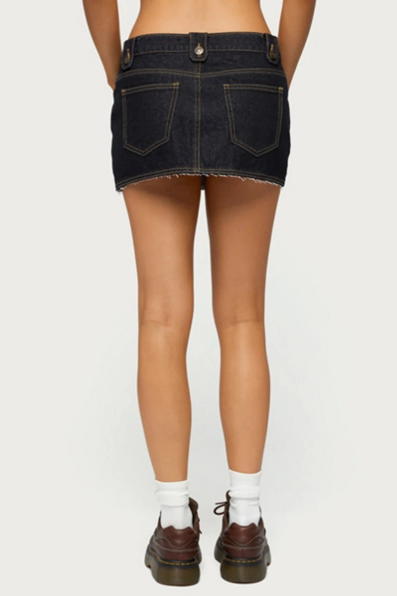 Edikted Noura Denim Mini Skirt