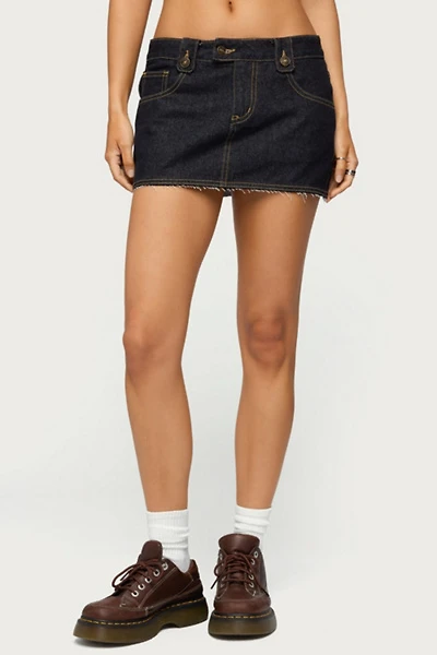Edikted Noura Denim Mini Skirt