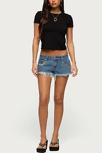 Edikted Izabelle Shredded Back T Shirt