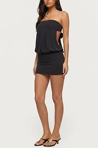 Edikted Alannah Backless Strapless Mini Dress