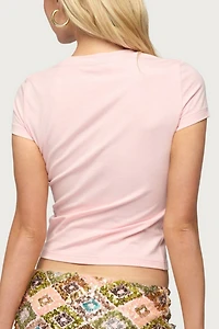 Edikted Beach Babe Sequin T Shirt