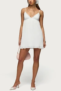 Edikted Lacey Pleated Chiffon Mini Dress