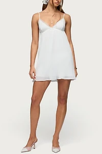 Edikted Lacey Pleated Chiffon Mini Dress