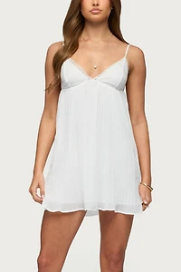 Edikted Lacey Pleated Chiffon Mini Dress