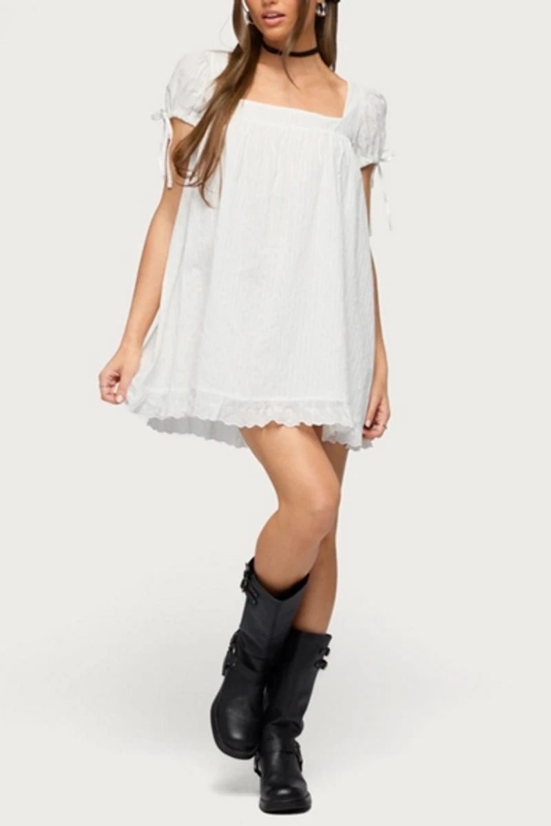 Edikted Sepid Striped Cotton Mini Dress