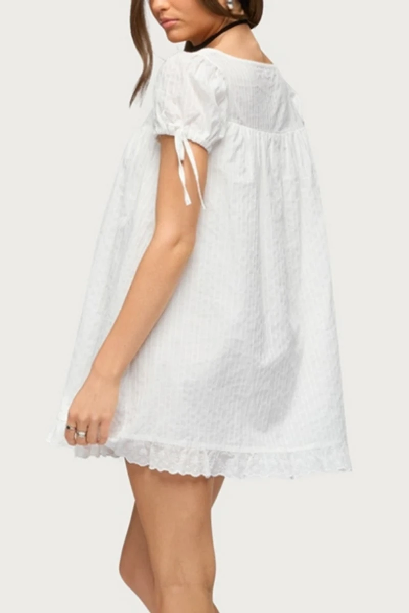 Edikted Sepid Striped Cotton Mini Dress