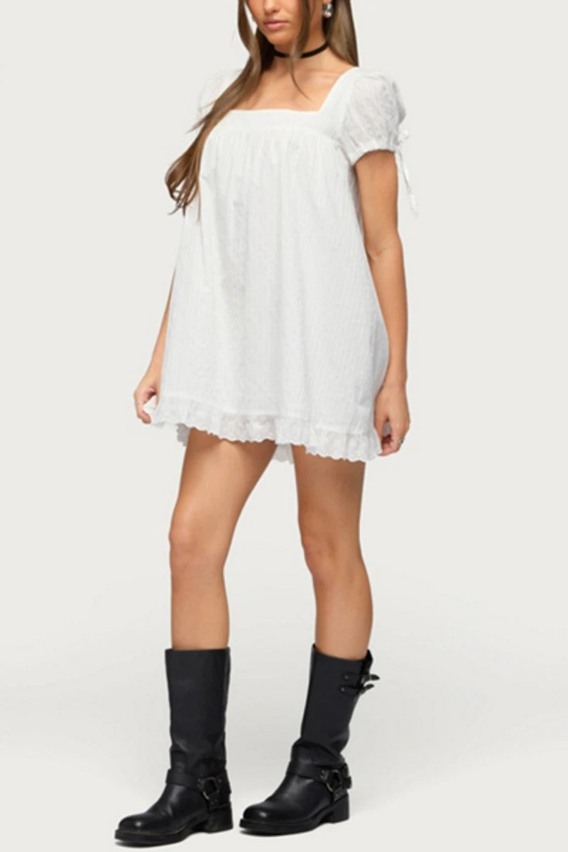 Edikted Sepid Striped Cotton Mini Dress